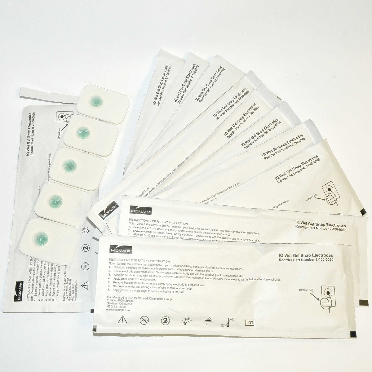 Midmark IQ Wet Gel Snap Electrodes Electocardio 2-100-0060 Exp: 2013 Box x50 Pcs