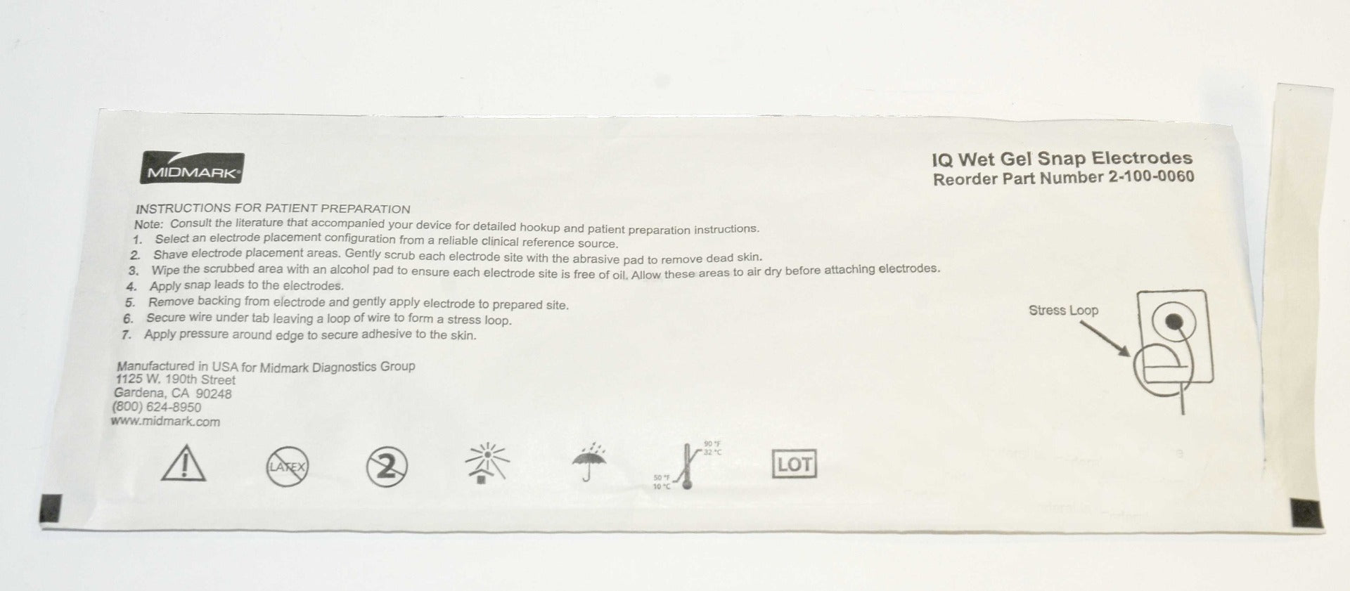 Midmark IQ Wet Gel Snap Electrodes Electocardio 2-100-0060 Exp: 2013 Box x50 Pcs