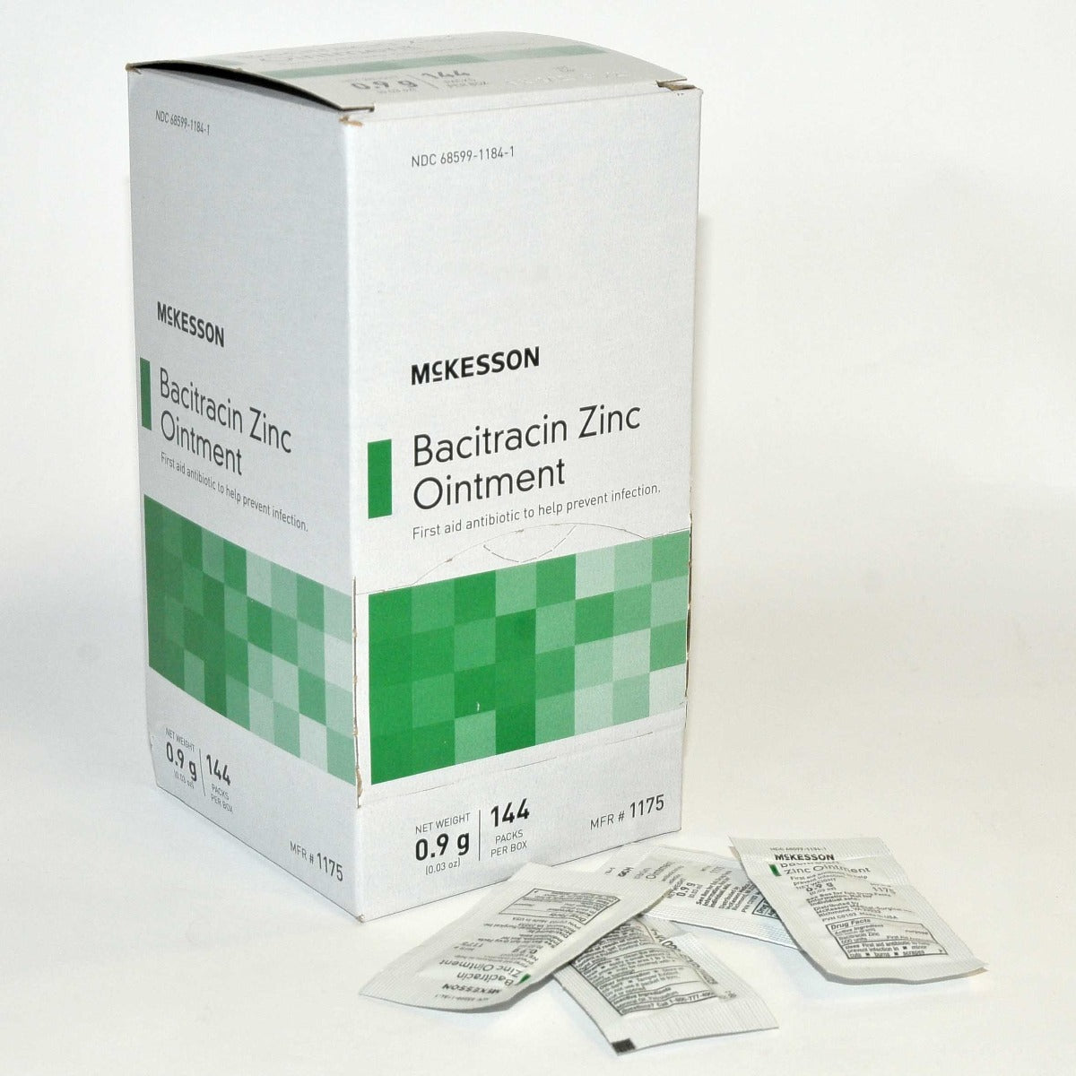 Bacitracin Zinc Ointment First Aid Antibiotic .6 Gram Bx (x144 Packets) Bulk Lot