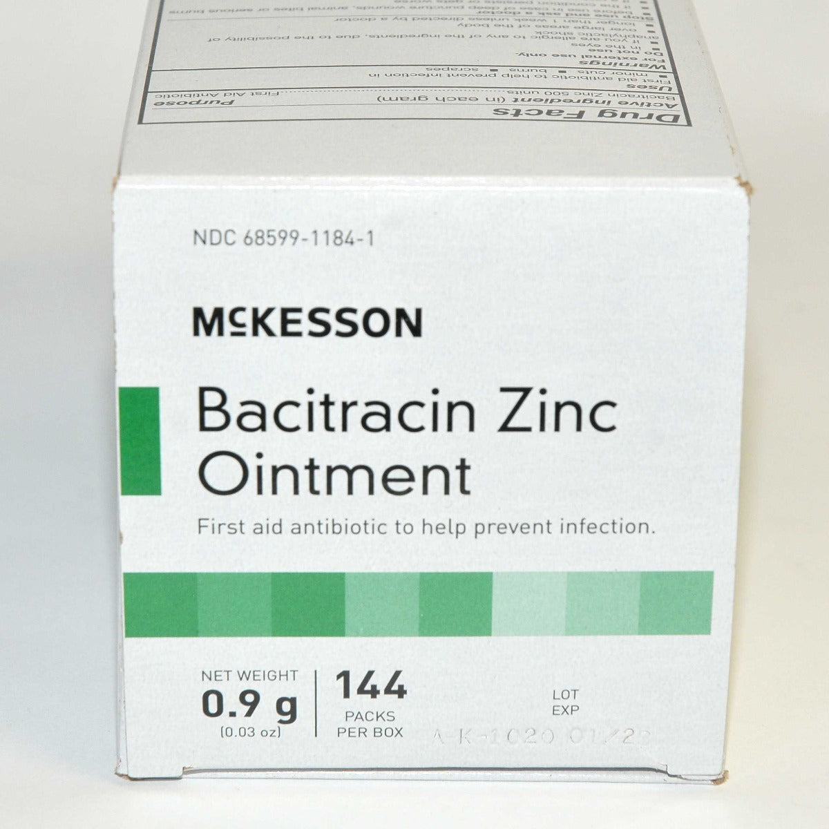 Bacitracin Zinc Ointment First Aid Antibiotic .6 Gram Bx (x144 Packets) Bulk Lot