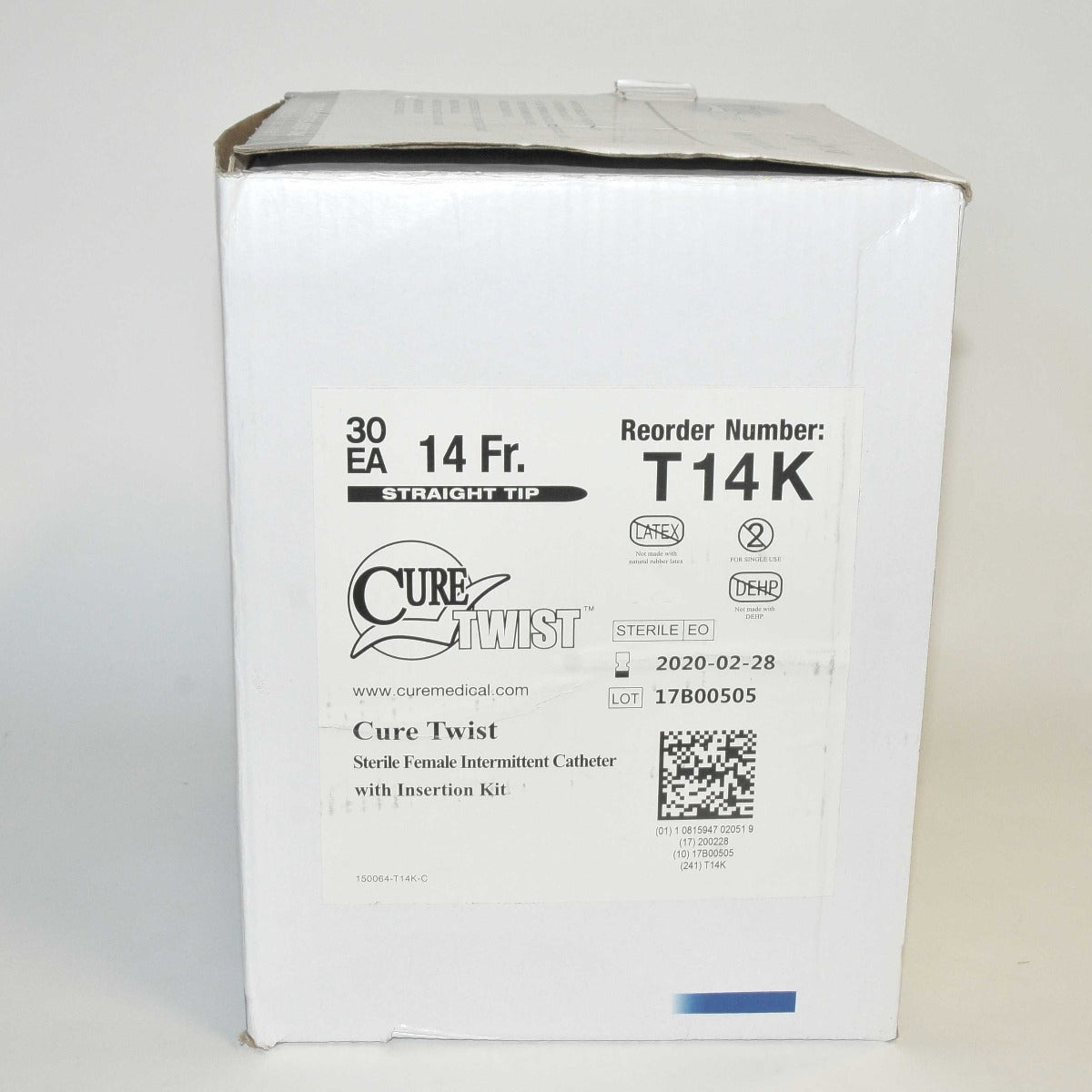 Cure Twist Female Intermittent Sterile Catheter w/Insertion Kit T14K x21 Pcs