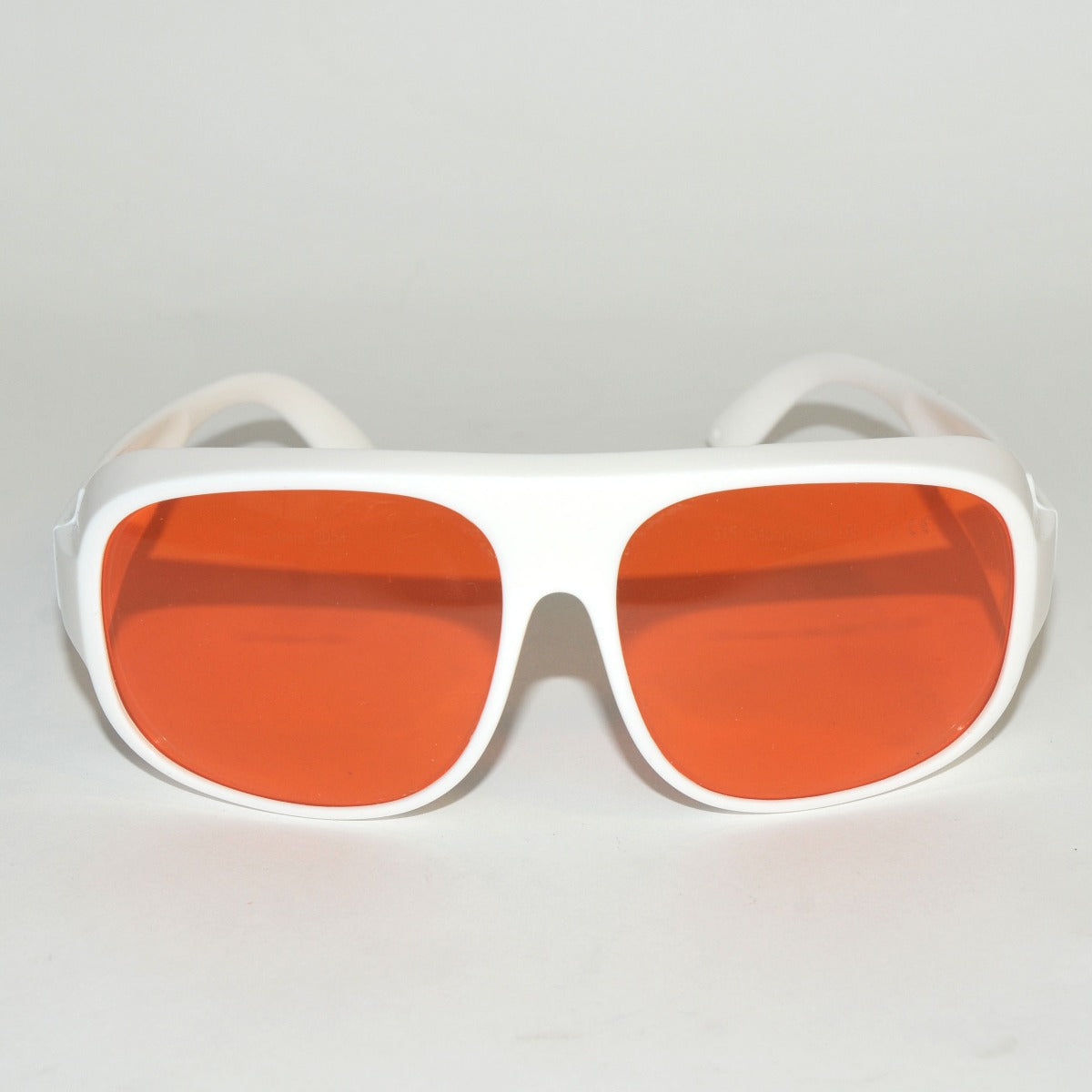 Laser Operator Glasses 532 nm Wavelength Orange Tint FD Nd YAG KTP White Frame