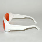 Laser Operator Glasses 532 nm Wavelength Orange Tint FD Nd YAG KTP White Frame