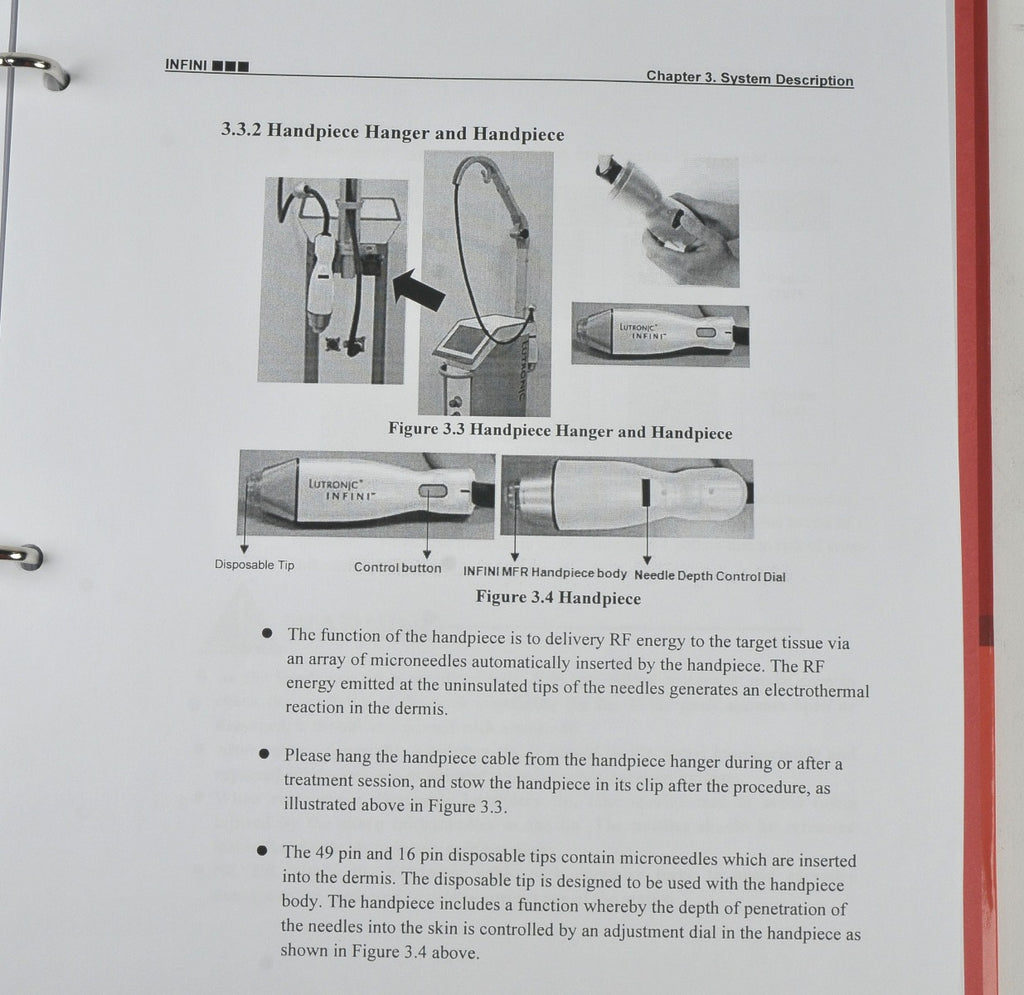 Lutronic Infini RadioFrequency RF Operators Manual User Clinic Handbook Guide