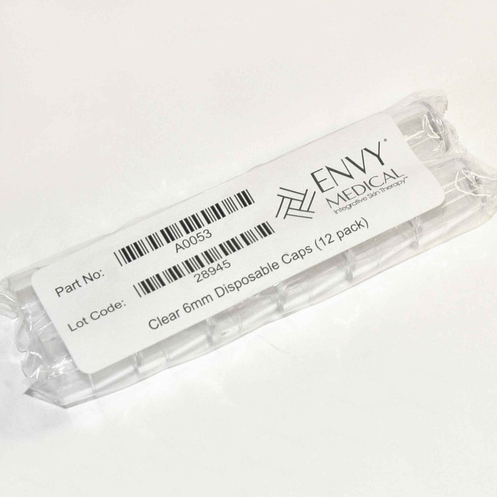 Envy Medical Silkpeel Standard Handpiece Clear 6 mm Disposable Cap Set x12 A0053