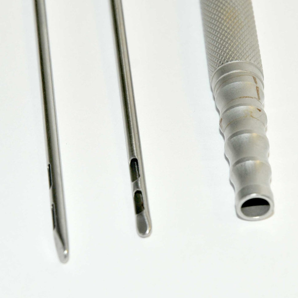 Luer-Lok Type Aspiration Handle 2 Hole Port Spatula Cannulae Suction Needle Set