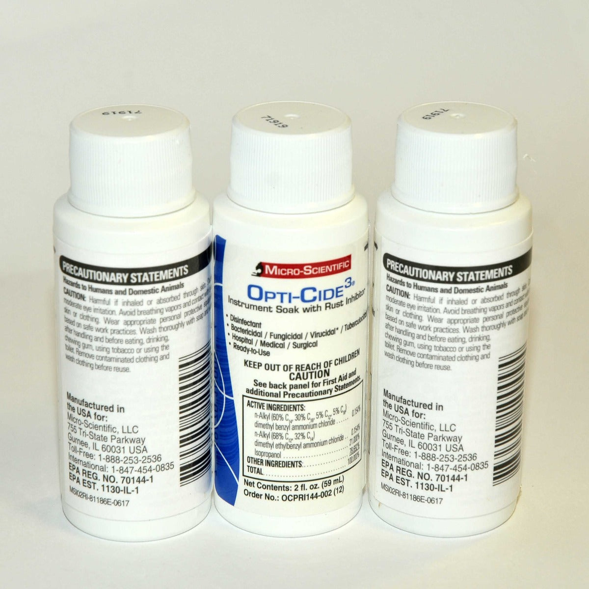Micro-Scientific Opti-Cide3 Instrument Soak Rust Inhibitor Cleaner (x3 Pcs)