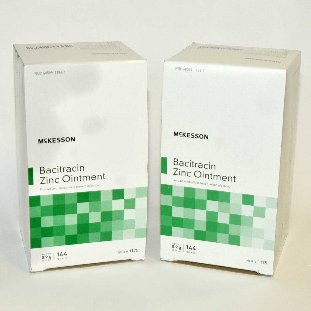 McKesson Bacitracin Zinc Ointment First Aid Antibiotic 2 Bxs (250+ Packets) Lot