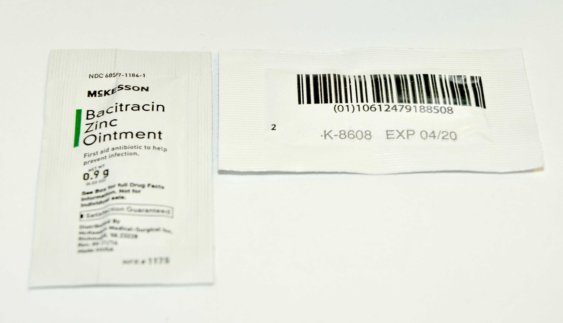 McKesson Bacitracin Zinc Ointment First Aid Antibiotic 2 Bxs (250+ Packets) Lot