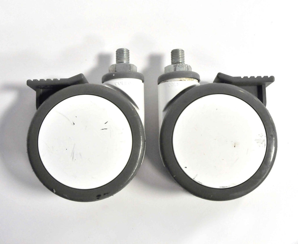 Lumenis Lume1 Laser Set LOCKING WHITE WHEELS Caster w Brake Lume One PARTS x2Pcs