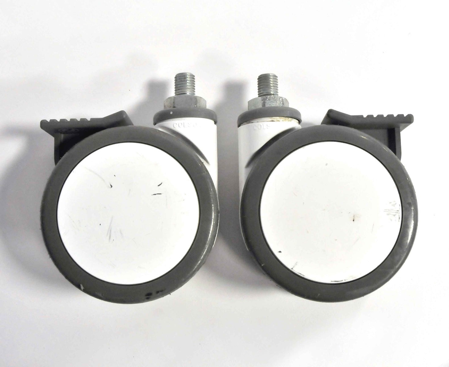 Lumenis Lume1 Laser Set LOCKING WHITE WHEELS Caster w Brake Lume One PARTS x2Pcs