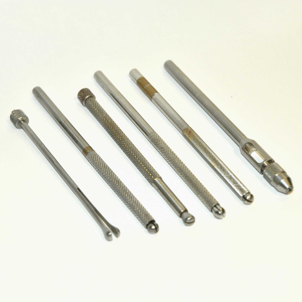 Microblade Handle Stainless Steel Knurled Blade Scalpel Collar Surgical Set 6Pcs