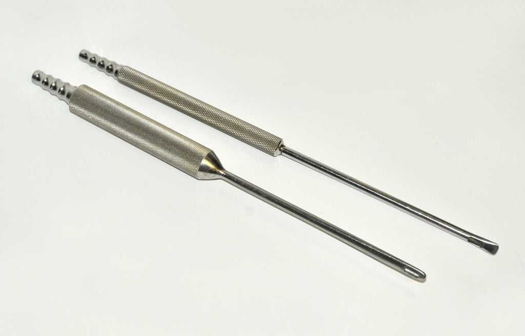 Aspiration Cannulae w/Handle 6.3mm x 15cm Set Large Spatula End 1-Hole Cannula