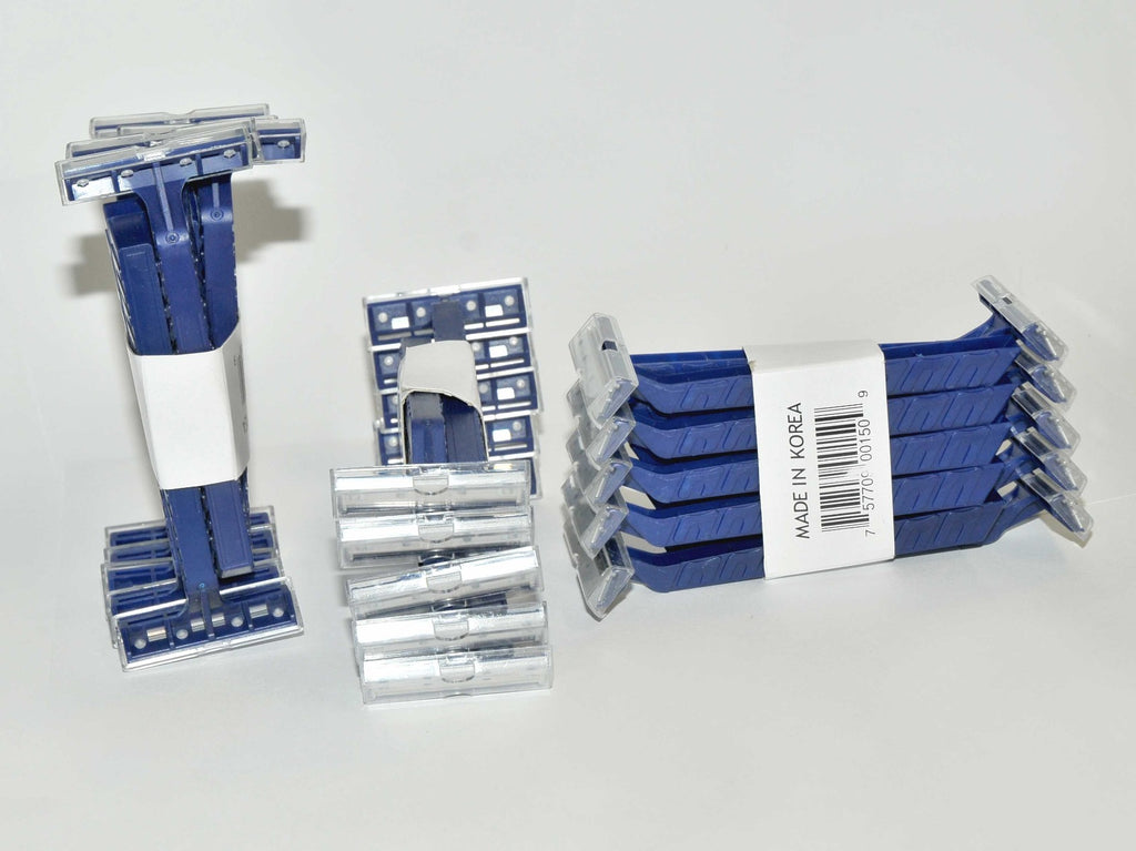 Twin Blade Shaving Razor Disposable Blue Plastic Travel Value Shave Pack Lot x30