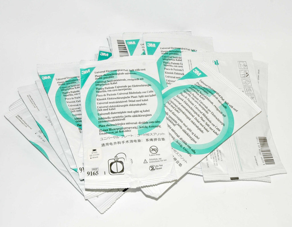 3M Health Care Universal Electrosurgical Pad Split w Cord 9165 EXPIRED Lot x10Pc