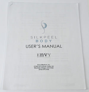 Envy Medical SilkPeel BODY User Manual Operator Guide Treatment Tip RCA-DOC-0115