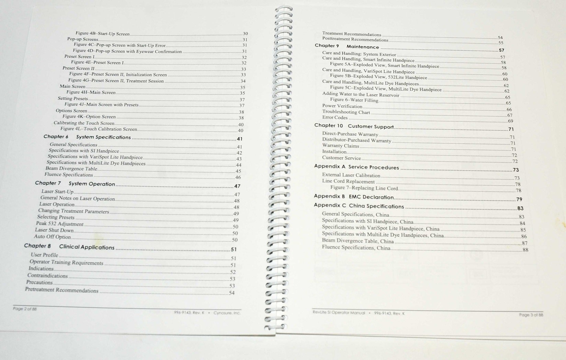 Cynosure RevLite SI Nd YAG Laser Operator Manual Reference Guide 996-9143