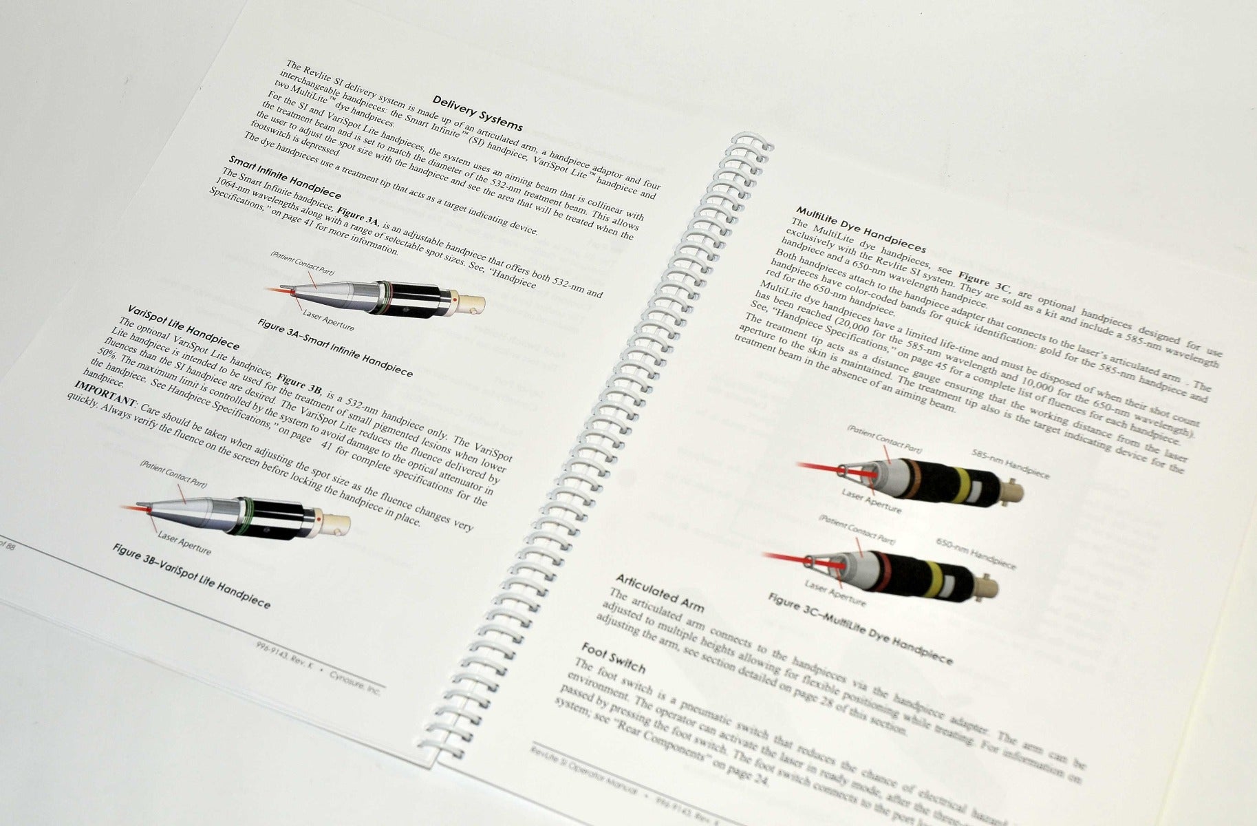 Cynosure RevLite SI Nd YAG Laser Operator Manual Reference Guide 996-9143