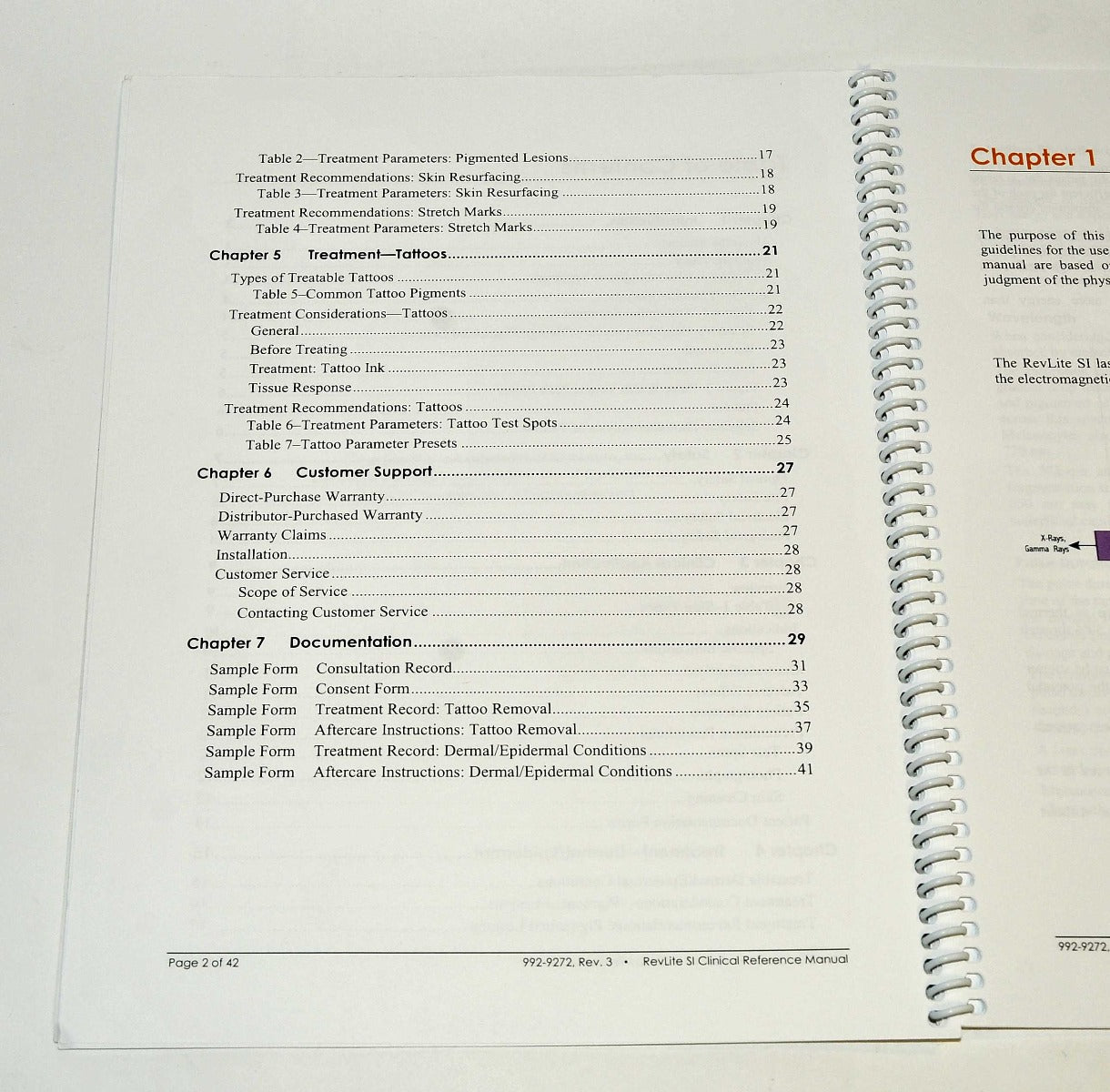 Cynosure RevLite SI Nd YAG Laser Clinical Manual Parameter Preset Guide 992-9272