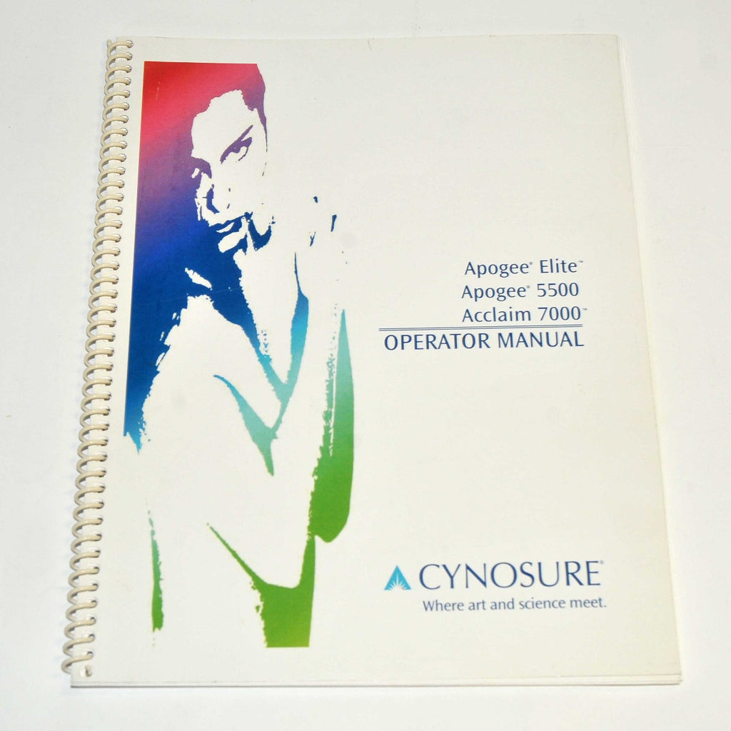 Cynosure Apogee Elite 5500 Acclaim 7000 Laser Operator User Manual 850-1061-000