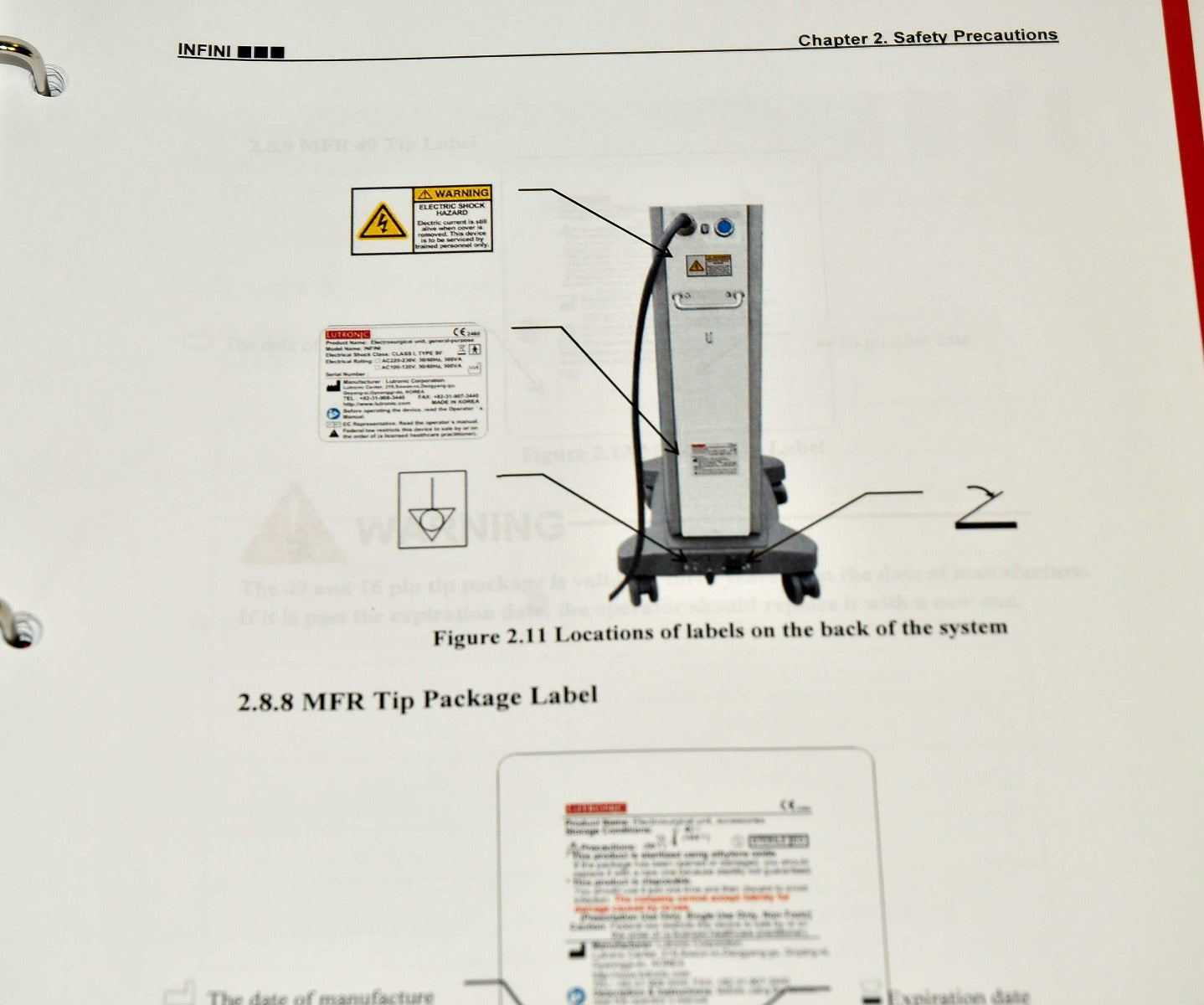 Lutronic Infini RadioFrequency RF Operator Manual Reference User Clinical Guide