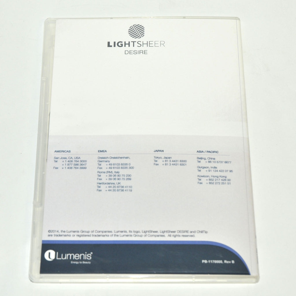 Lumenis LIGHTSHEER DESIRE XC Laser Hair Removal OPERATOR MANUAL CD Handpiece