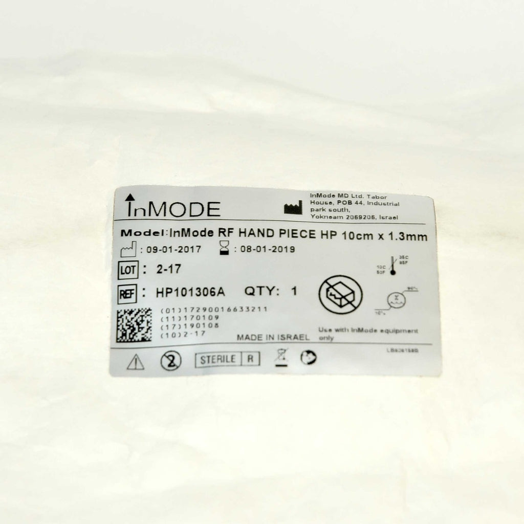 Inmode RF Handpiece Applicator 10cm x 1.3mm FaceTite HP101306A Face Neck
