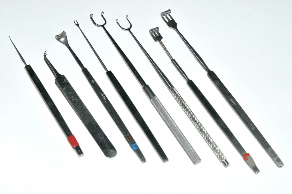 Surgical Stainless Steel Retractor Instruments Tweezers Miltex MIXED LOT x8 Pcs