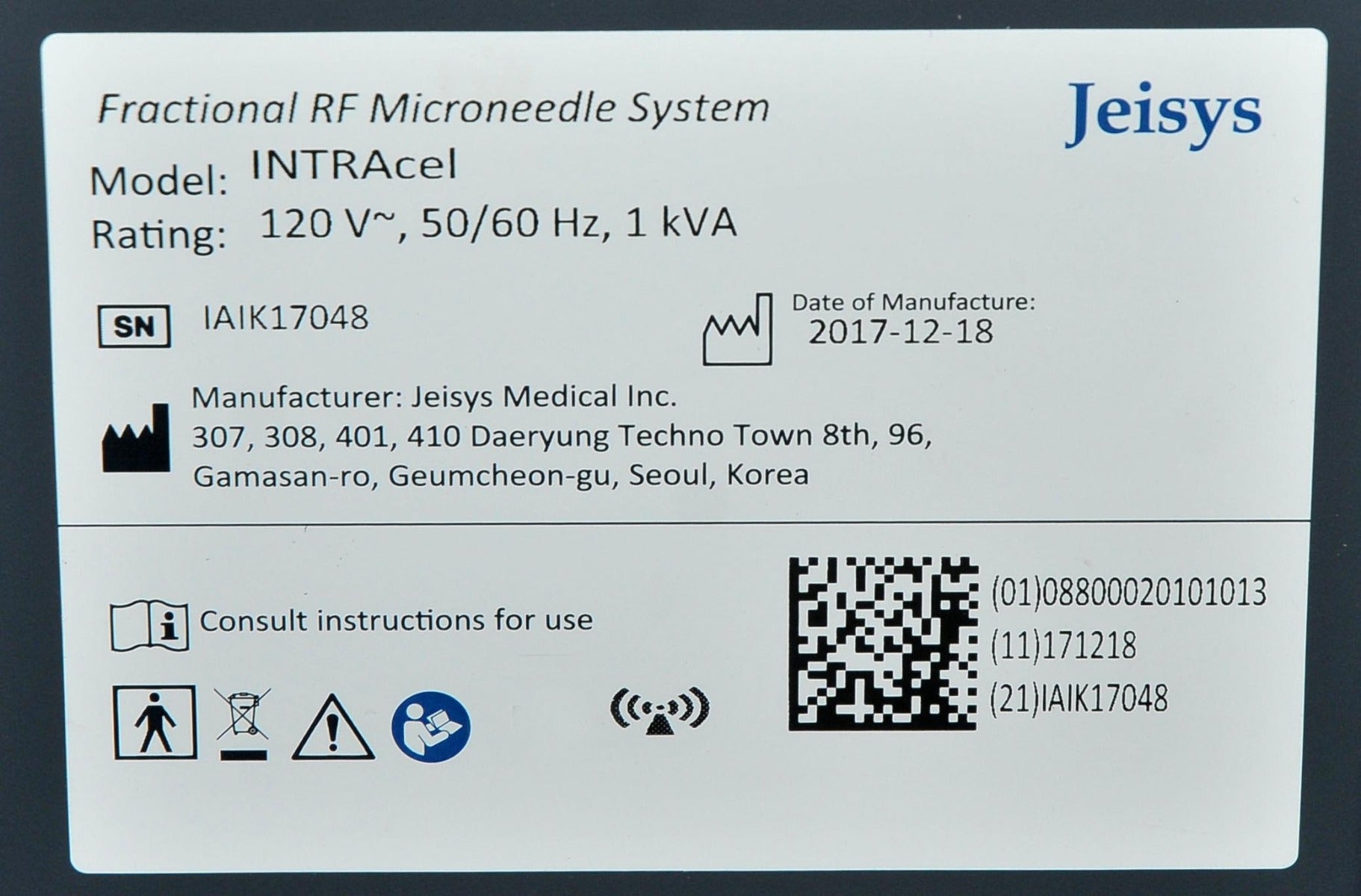 Jeisys INTRAcel Fractional RadioFrequency Skin Tightening Wrinkles Microneedling