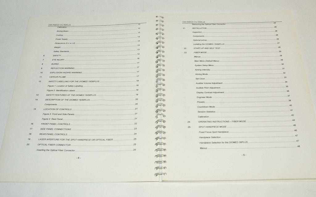 Diomed 15Plus 30Plus Diode Laser Operator Manual User Guide Clinical Instruction