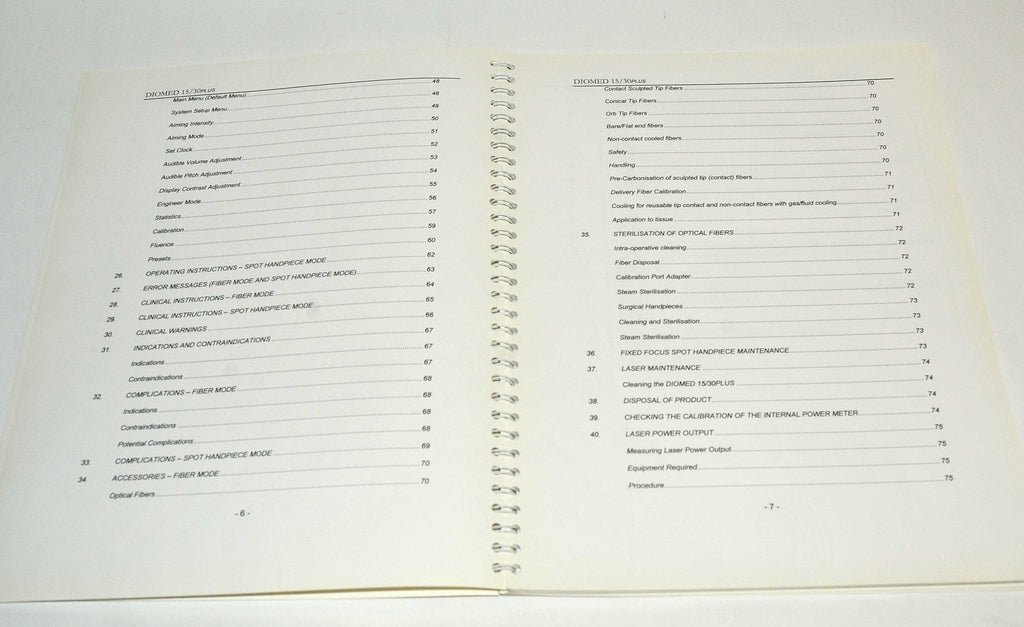 Diomed 15Plus 30Plus Diode Laser Operator Manual User Guide Clinical Instruction