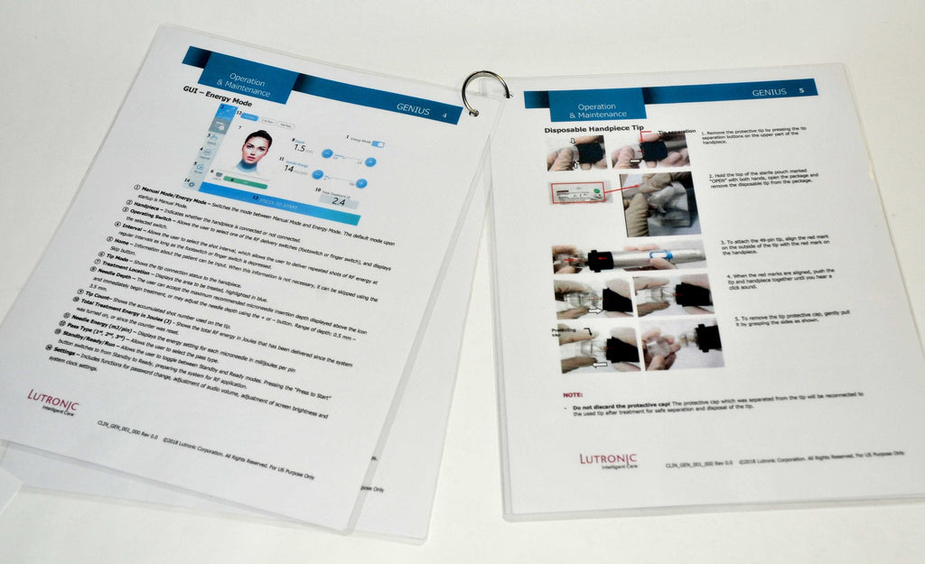 Lutronic Genius Intelligent RF Delivery Quick Start Guide Microneedling Guide