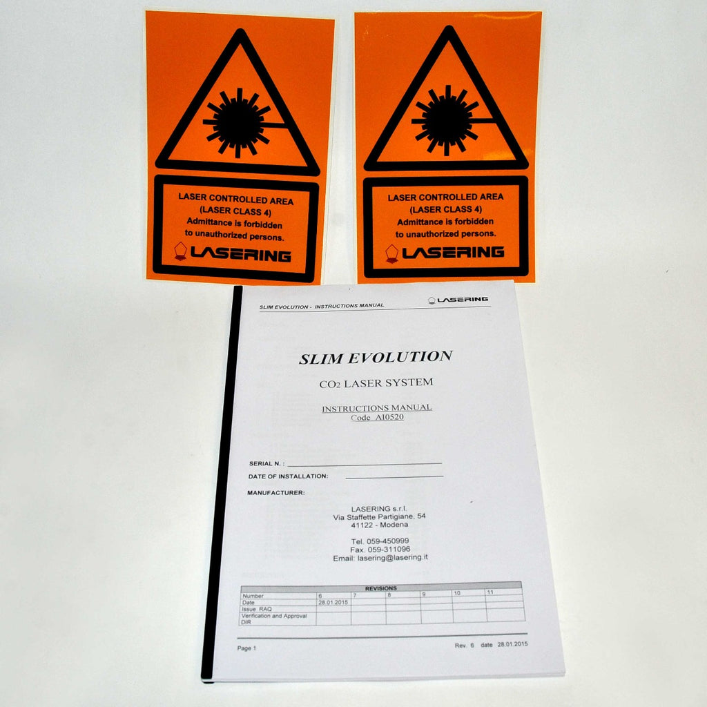 LASERING Slim Evolution CO2 Laser Operator Instruction Manual User Guide Booklet