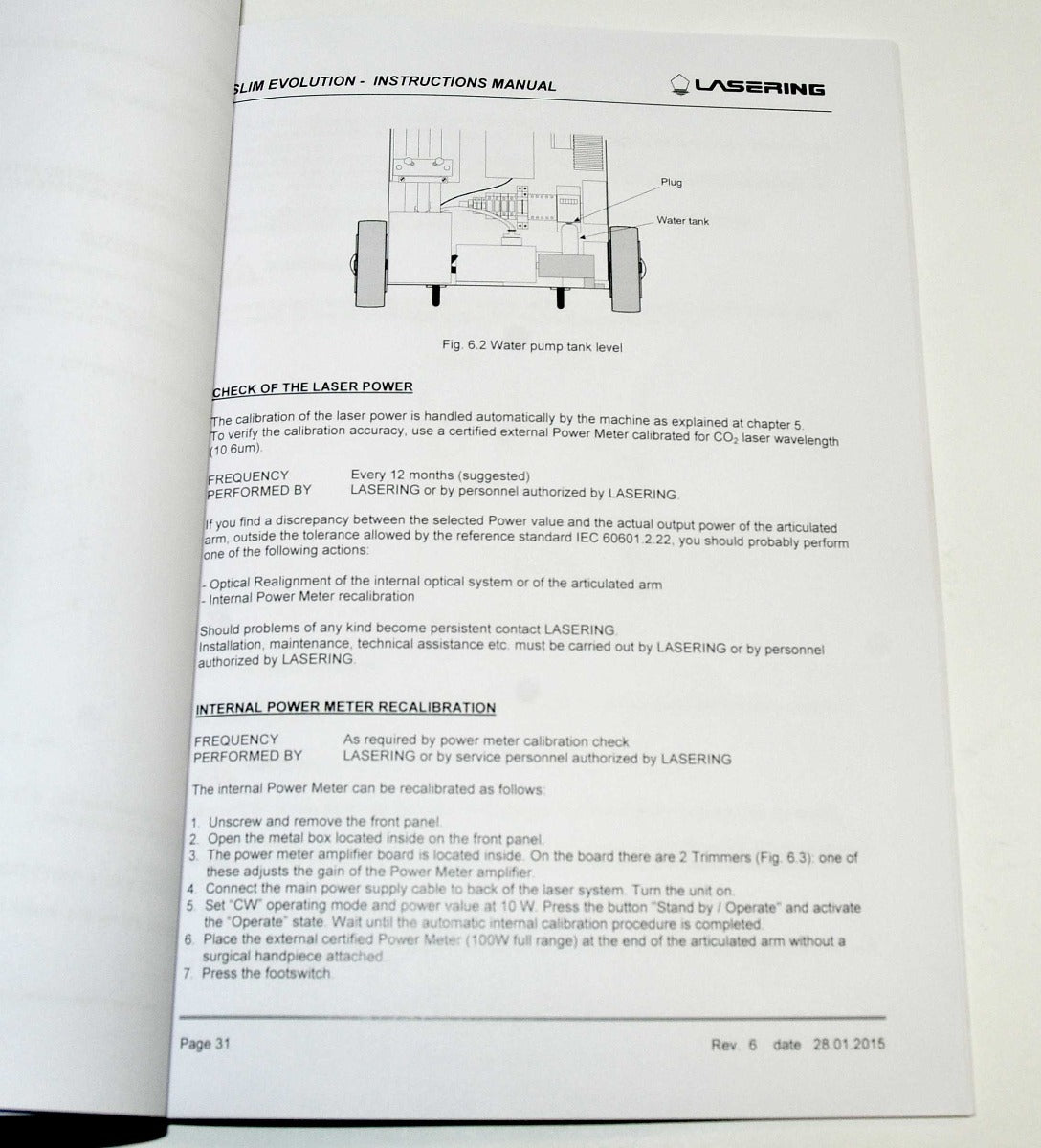 LASERING Slim Evolution CO2 Laser Operator Instruction Manual User Guide Booklet