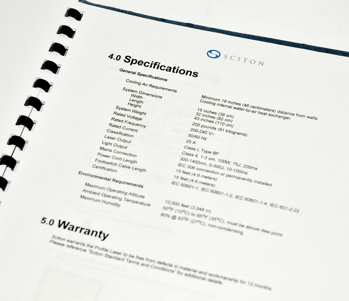 Sciton Profile Laser Operator Manual User Instructional Training Guide Booklet