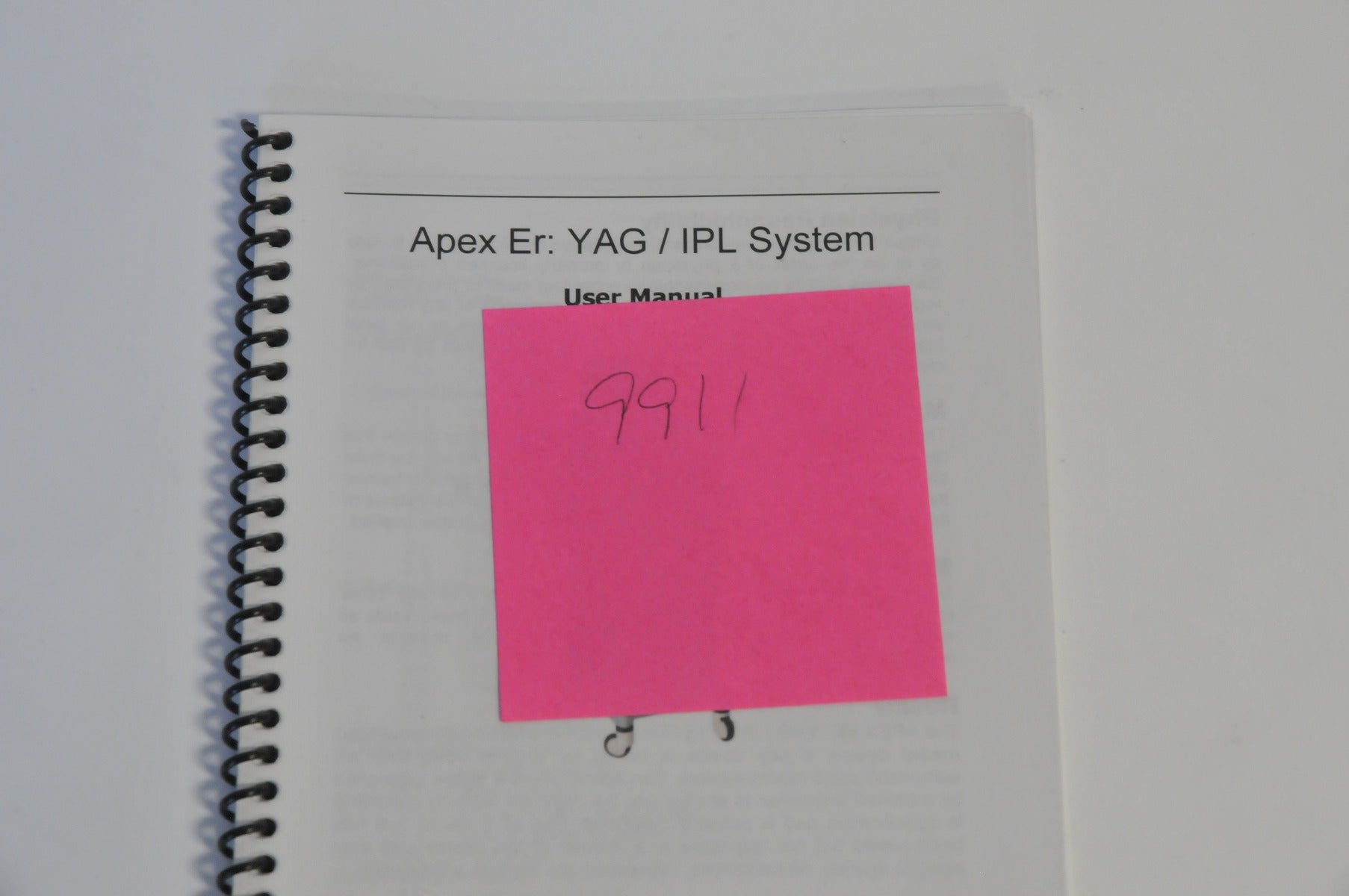Sandstone Medical Apex Er YAG IPL Laser User Manual Operator Guide Treatment