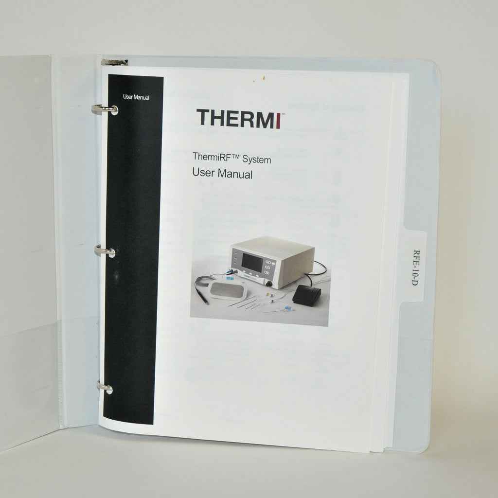 Thermi ThermiRF System User Manual Operator Operation Guide RF Procedure Setup