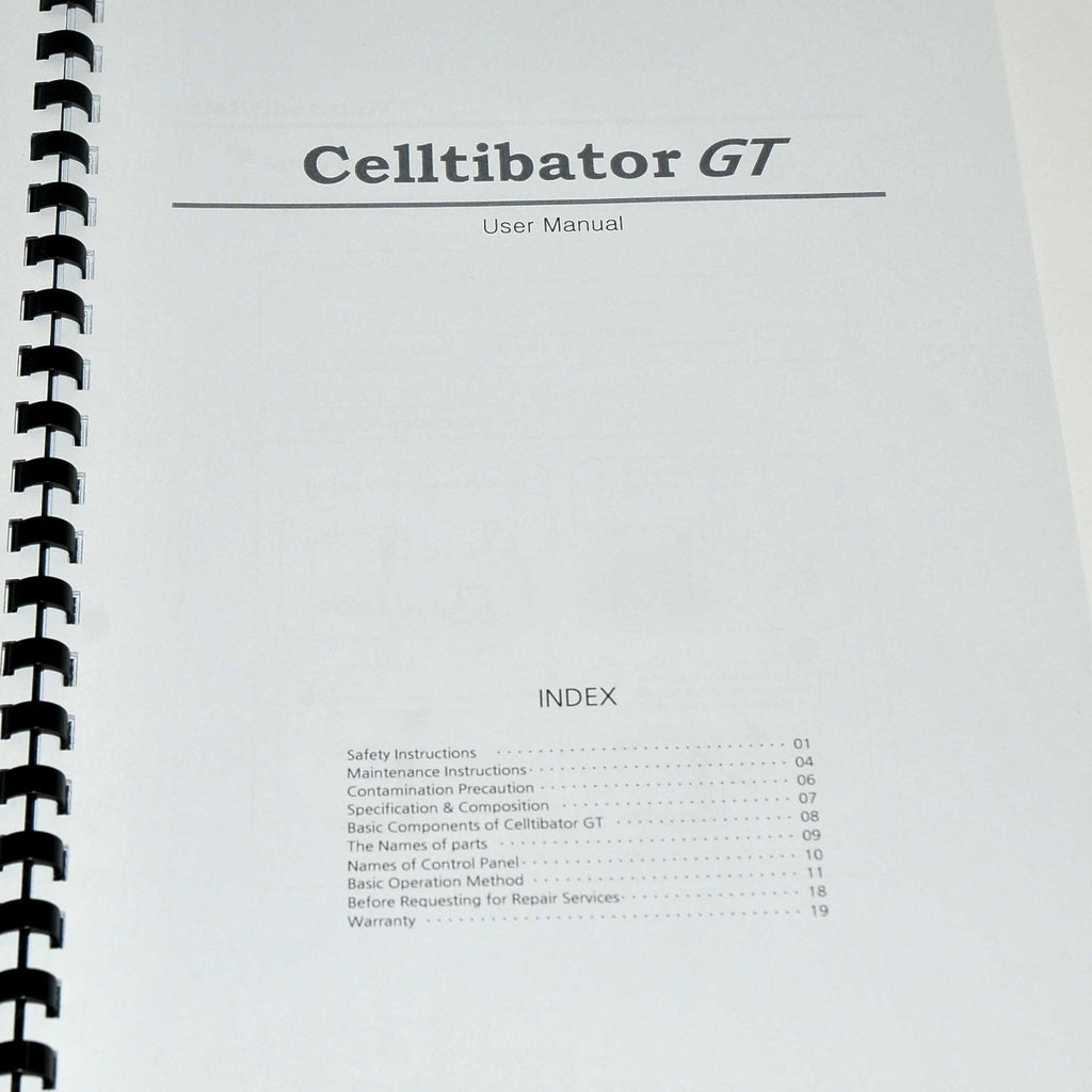 Medikan Celltibator GT Operator Instruction Manual User Guide Booklet Autoclave