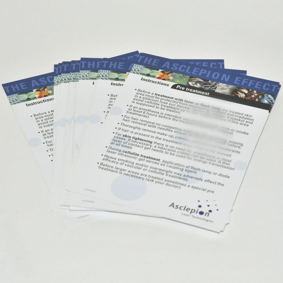 Asclepion Laser ASCLEPION EFFECT Pre/Post Treatment Instructions (x24 Pcs)