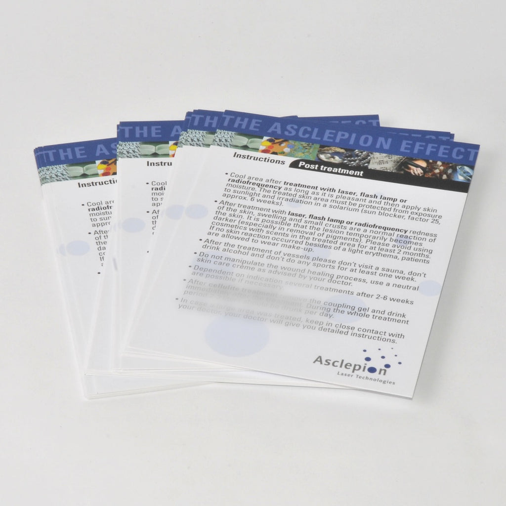 Asclepion Laser ASCLEPION EFFECT Pre/Post Treatment Instructions (x24 Pcs)