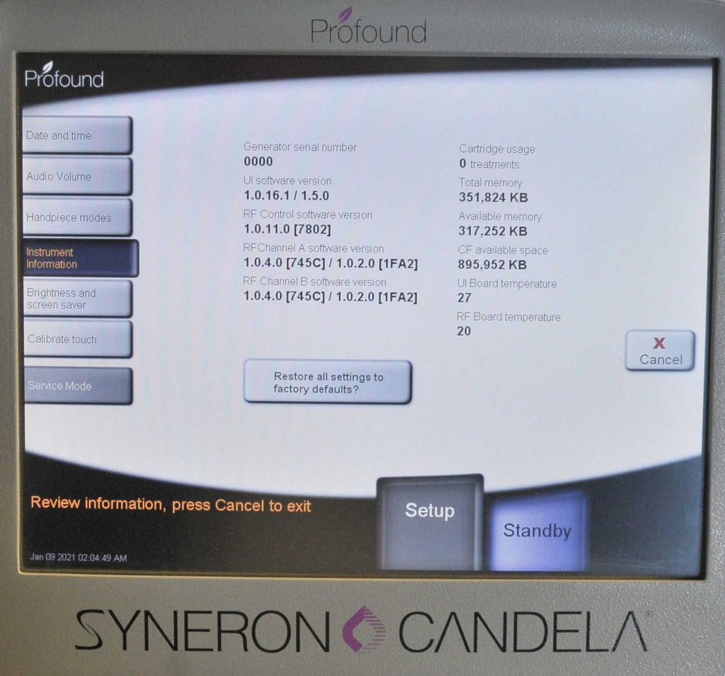 Syneron Candela Profound ePrime RF Microneedling Wrinkle Skin Tightening SubQ