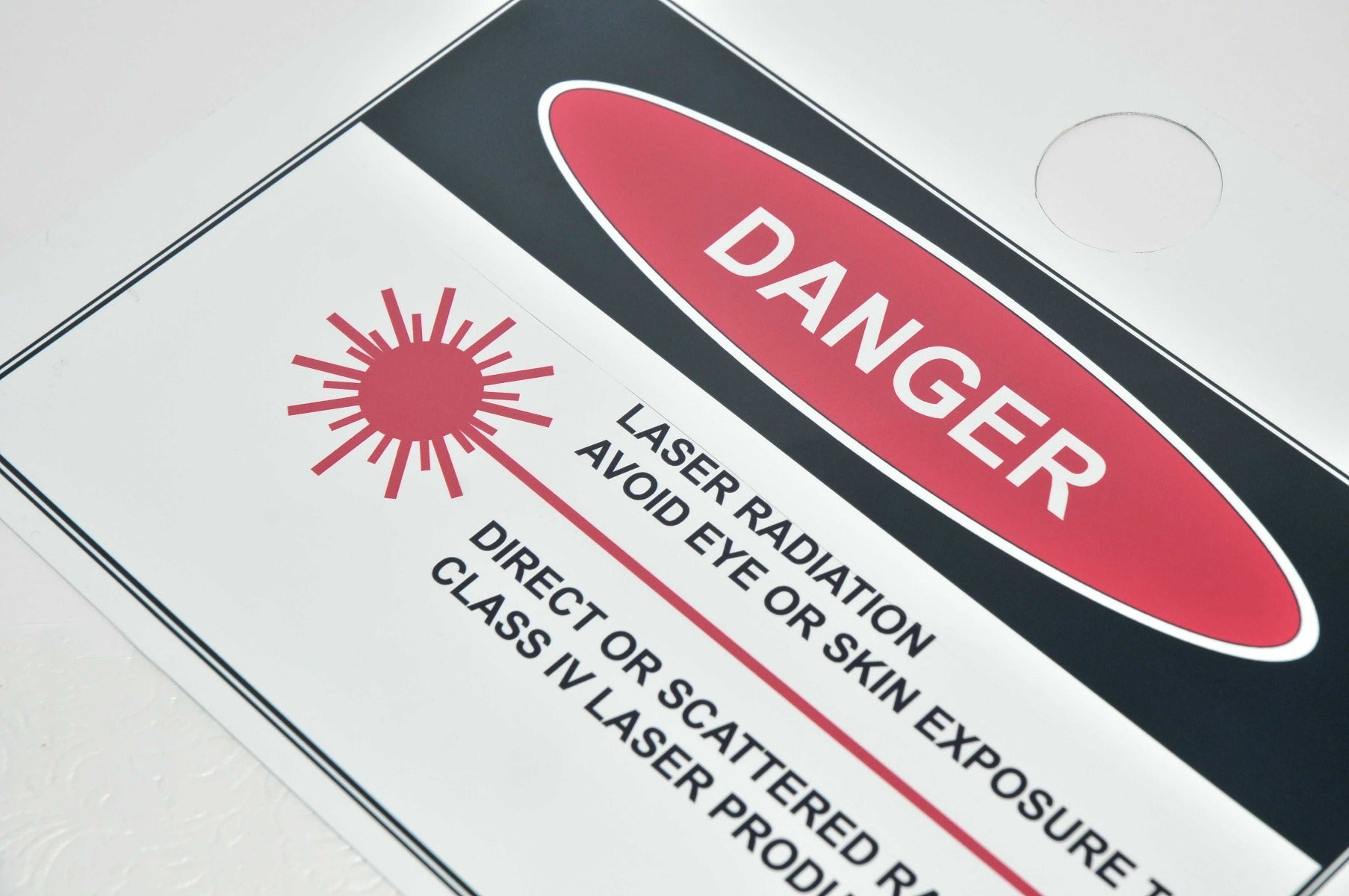 Metal Laser Room Safety Danger Warning Sign Class IV 4 Scattered Radiation