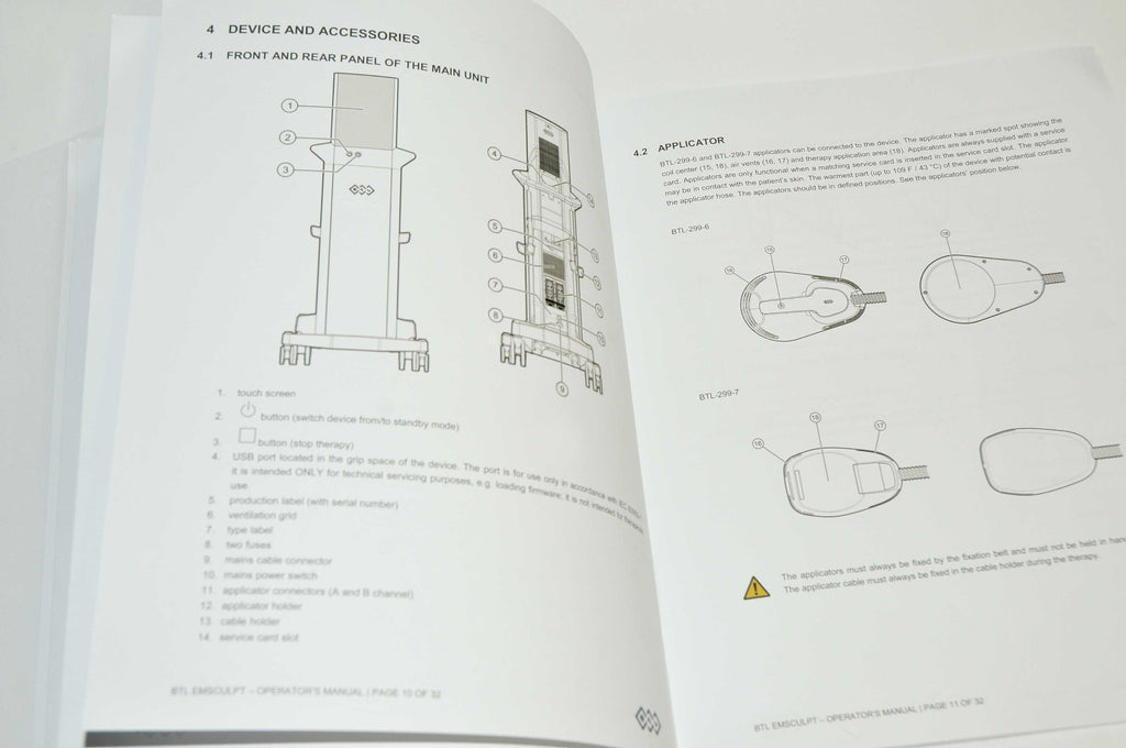 BTL Aesthetics EMSELLA Operator Manual User Guide Operation Training Booklet