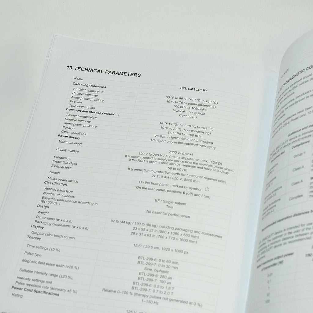 BTL Aesthetics EMSELLA Operator Manual User Guide Operation Training Booklet