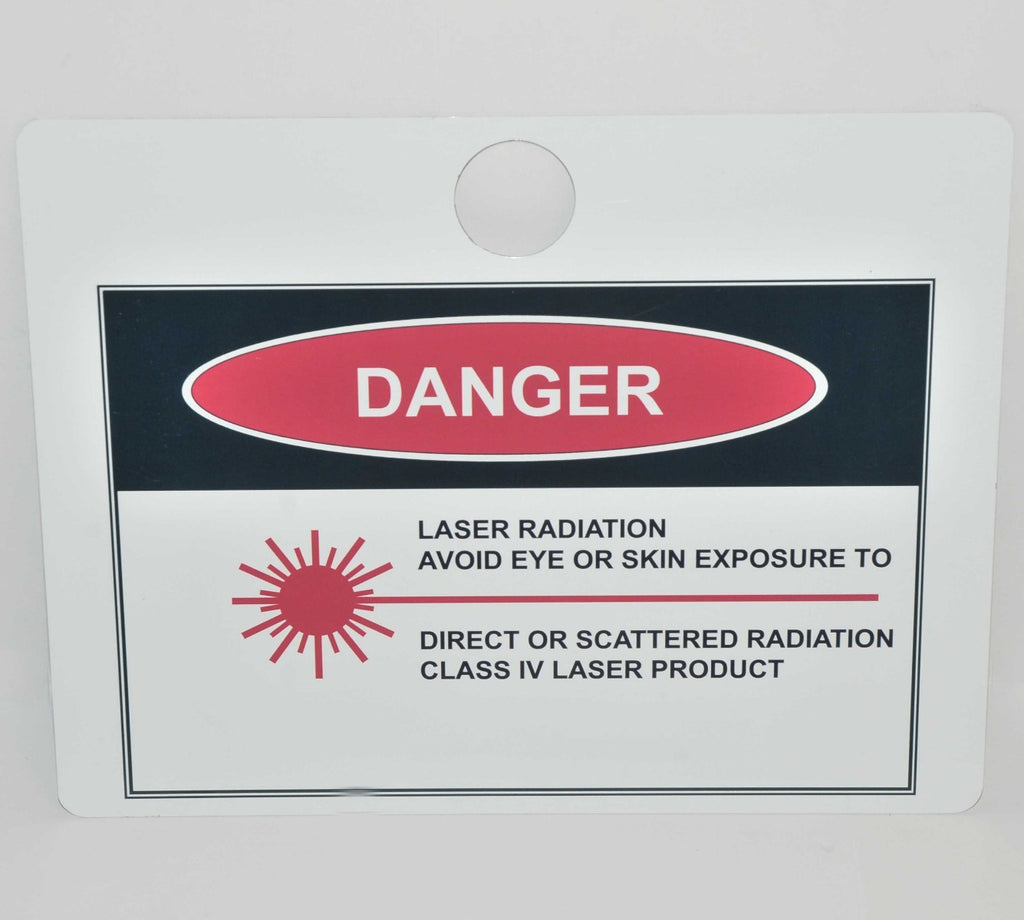 Metal Back Laser Radiation DANGER Sign Safety Class IV 4 Scattered Radiation