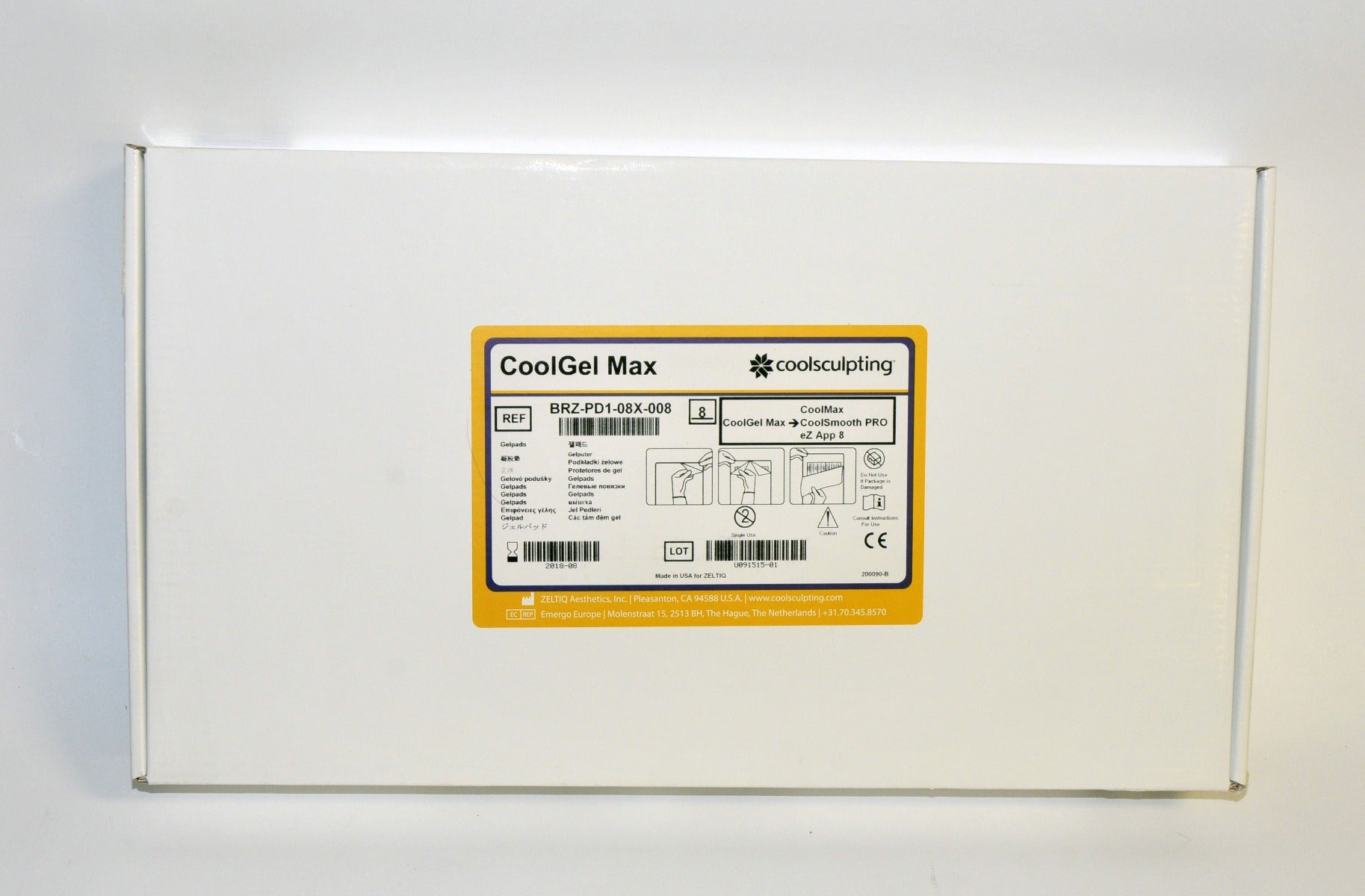 ZELTIQ CoolGel CoolSmooth PRO GelPads Max BRZ-PD1-08X-008 Coolsculpting EXP 2018