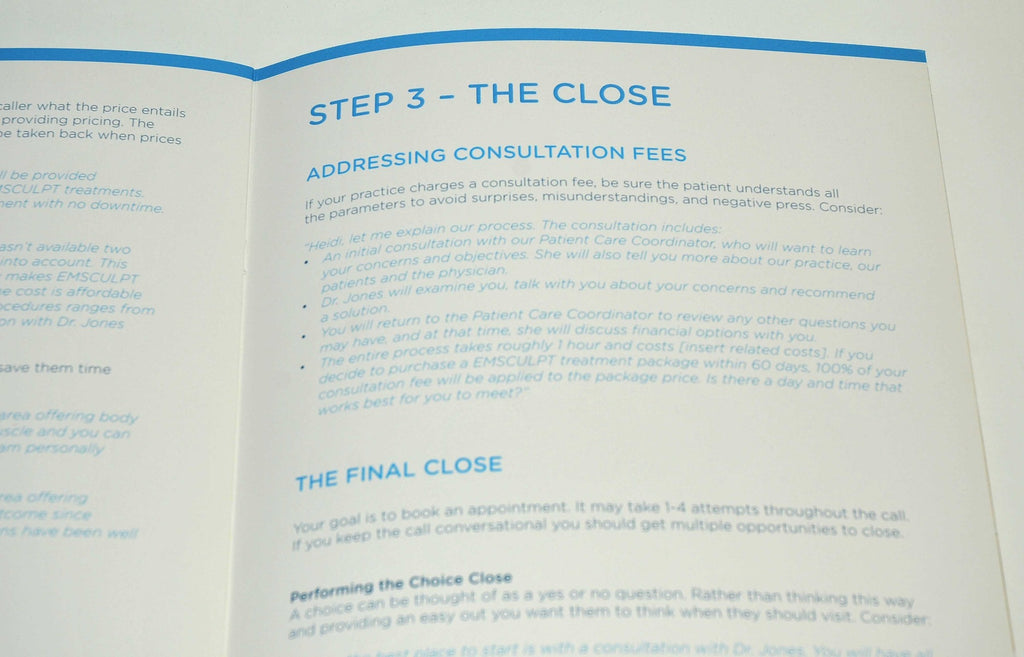 BTL Aesthetics EMSCULPT Phone Consultation User Guide Manual Training Booklet