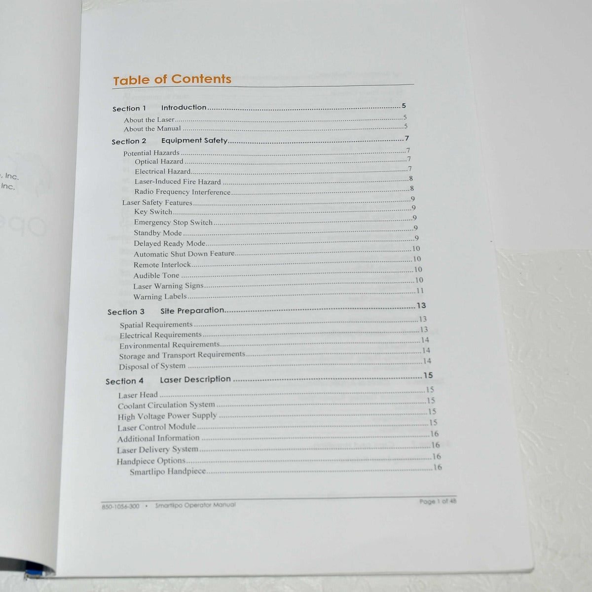 Cynosure SmartLipo Laser Operator Manual Guide Body Sculpting 850-1056-300 47Pgs