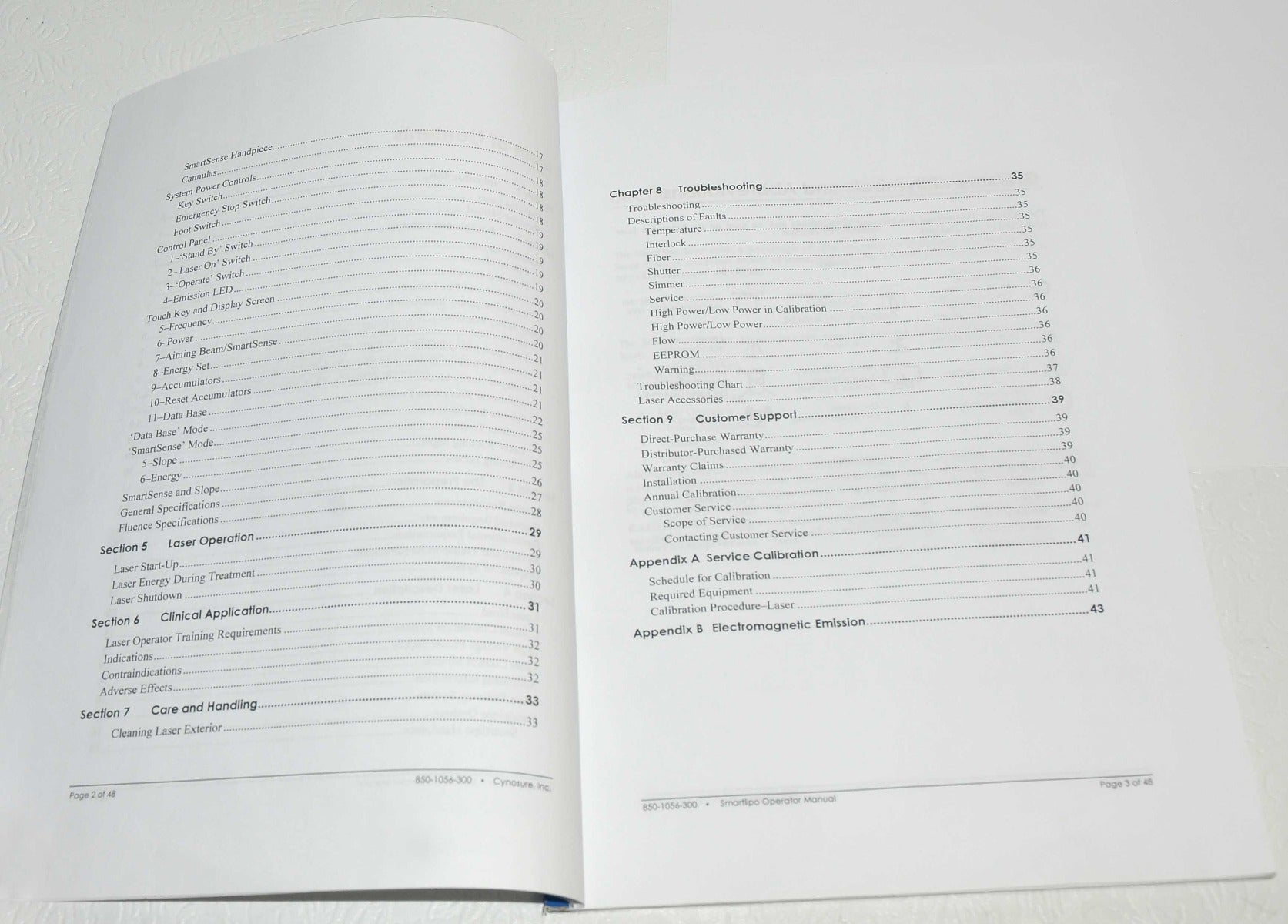 Cynosure SmartLipo Laser Operator Manual Guide Body Sculpting 850-1056-300 47Pgs