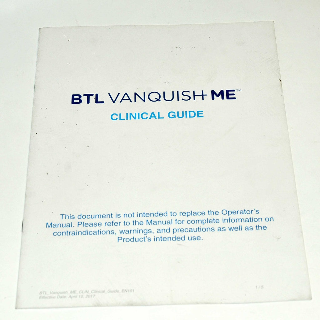 BTL Aesthetics Vanquish ME CLINICAL GUIDE Operation Training Supplement Manual